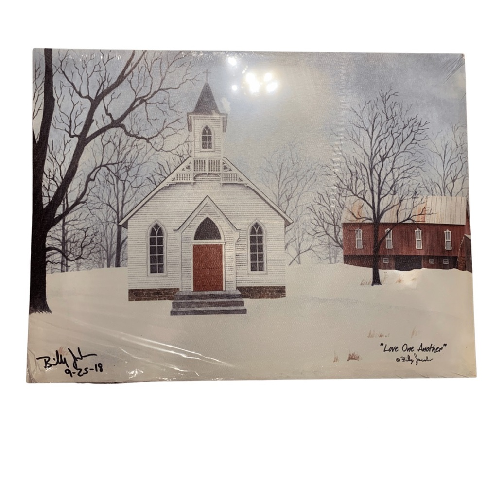 Autographed Billy Jacob’s “Love one Another” Winter Barn Scene